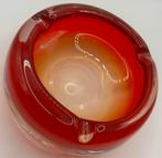 Rode zware asbak in glas jaren 60/70 mogelijks murano, Antiek en Kunst, Ophalen of Verzenden