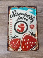 Metalen plaat strawberry juice, Huis en Inrichting, Woonaccessoires | Tekstborden en Spreuken, Ophalen