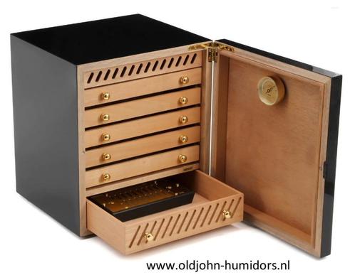 H181BLD ADORINI  KABINET HUMIDOR, MET 6 LADEN - ZWART, Verzamelen, Rookartikelen, Aanstekers en Luciferdoosjes, Nieuw, Tabaksdoos of Verpakking