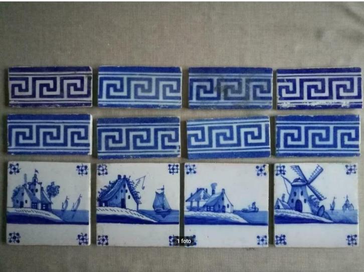 Tegels ca 1890, Antiek en Kunst, Antiek | Keramiek en Aardewerk, Ophalen of Verzenden