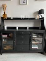 Zwart dressoir met laden en deuren, Ophalen, Gebruikt, 25 tot 50 cm, 100 tot 150 cm