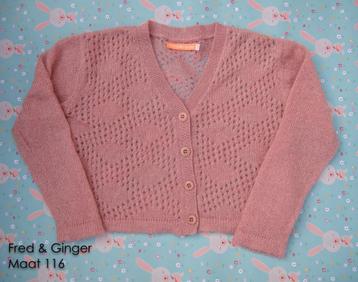 Cardigan Fred & Ginger roze mohair - Maat 116 NIEUW beschikbaar voor biedingen