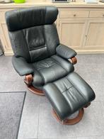 Lederen relax zetel Zero-Stress met voetenbank, Huis en Inrichting, Ophalen, Gebruikt, Minder dan 75 cm, Leer