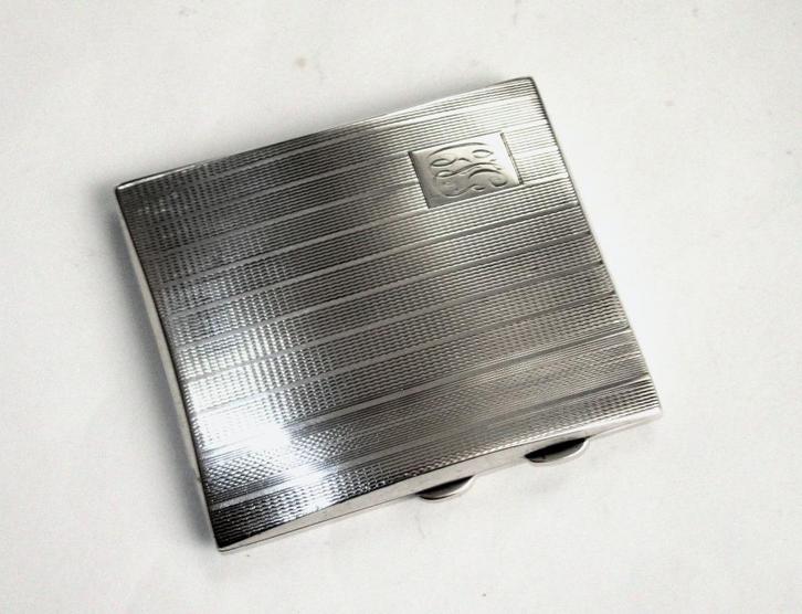 Art Deco Zilveren 925 sigarettendoos, Birmingham 1934., Antiek en Kunst, Antiek | Zilver en Goud, Zilver, Ophalen of Verzenden