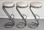 Tabourets de bar vintage 3 pièces, Comme neuf, Enlèvement, Métal, 60 à 90 cm