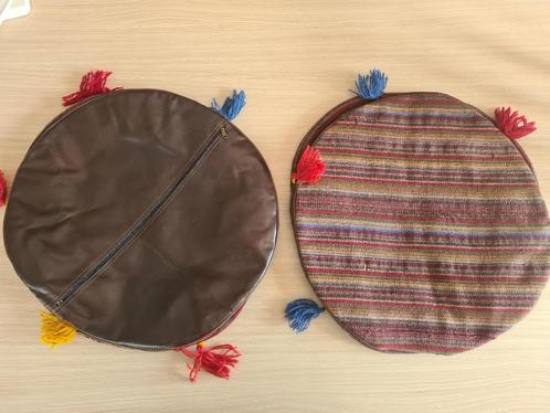 POUF NEUF rond décoratif Persan fond en cuir (artisanale), Huis en Inrichting, Woonaccessoires | Kussens, Nieuw, Bruin, Rond, Ophalen