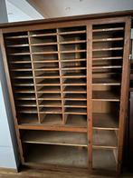 Grote vintage eiken dossierkast, Ophalen, 100 tot 150 cm, Eikenhout, Meerdere deuren