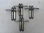 Antieke bronzen deurklinken met lange platen, Ophalen, Zo goed als nieuw