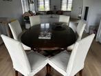 Houten tafel in massieve eik + 6 stoelen, Huis en Inrichting, Ophalen, Gebruikt
