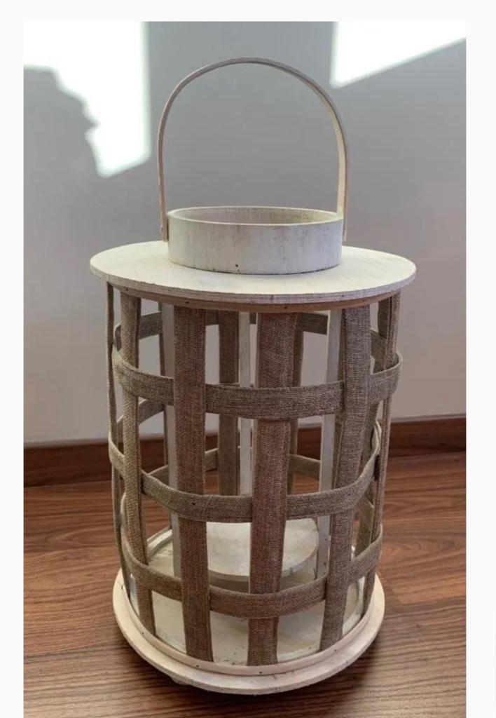 Urgent - Superbe lanterne décorative neuve, Huis en Inrichting, Woonaccessoires | Kandelaars en Kaarsen, Nieuw, Hout, Beige, Ophalen