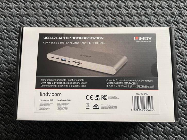 Lindy USB 3.2 Laptop Docking Station, Computers en Software, Dockingstations, Nieuw, Docking station, Laptop, Ophalen of Verzenden