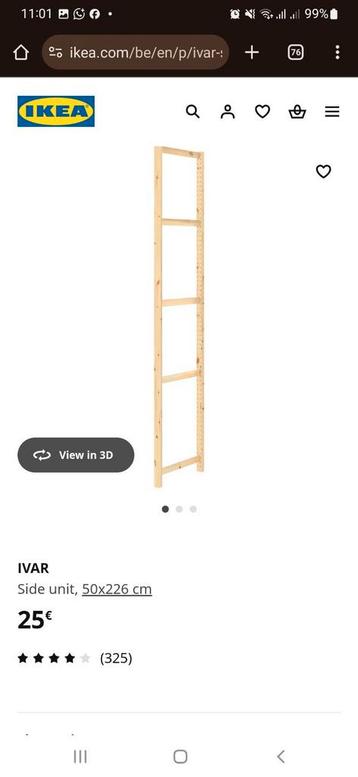 Ivar side panel., Huis en Inrichting, Kasten | Stellingkasten, Ophalen of Verzenden, Zo goed als nieuw