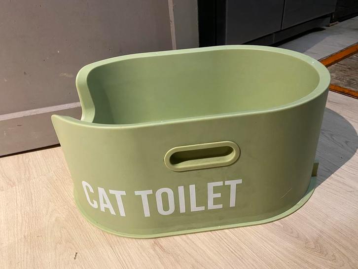 Handige, mooi lichtgroene open kattenbak, Dieren en Toebehoren, Kattenbakken, Zo goed als nieuw, Open, Ophalen