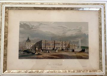 Ingelijste gravure Paleis van Versailles 19e eeuw beschikbaar voor biedingen