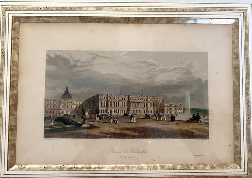 Ingelijste gravure Paleis van Versailles 19e eeuw, Antiek en Kunst, Kunst | Etsen en Gravures, Ophalen of Verzenden