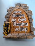 Gipsen wanddecoratie met Vlaamse leuze, Antiek en Kunst, Ophalen of Verzenden