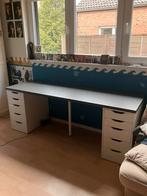 Bureau blanc/gris 2m/60 cm, Maison & Meubles, Armoires | Armoires murales, Moins de 100 cm, 150 à 200 cm, Comme neuf, Enlèvement