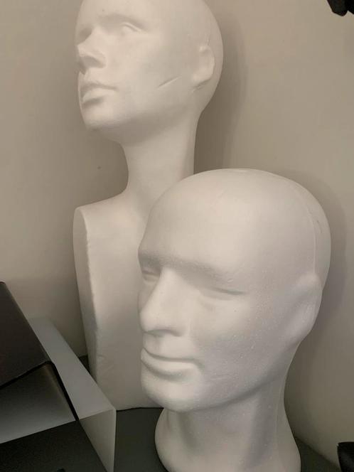 Twee mensenhoofden te koop, Huis en Inrichting, Woonaccessoires | Overige, Gebruikt, Ophalen of Verzenden