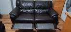 2 Canapés marron en cuir avec relax, 75 à 100 cm, Enlèvement, Utilisé, 150 à 200 cm