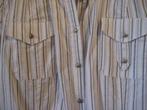 Mooi bloesje met streepjes – bodysuit model – mt 42, Wit, Maat 42/44 (L), Zo goed als nieuw, Liberty island