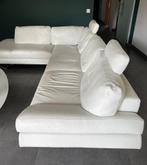 Natuzzi hoeksalon in wit leder, Huis en Inrichting, Ophalen, Gebruikt, Leer, Modern