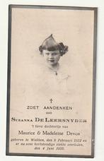 Suzanna DE LEERSNYDER Devos Wakken 1932 - 1935 Kind - foto, Collections, Images pieuses & Faire-part, Envoi, Image pieuse