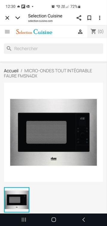 Nieuwe roestvrijstalen FAURE FMSN4DX inbouwmagnetron beschikbaar voor biedingen