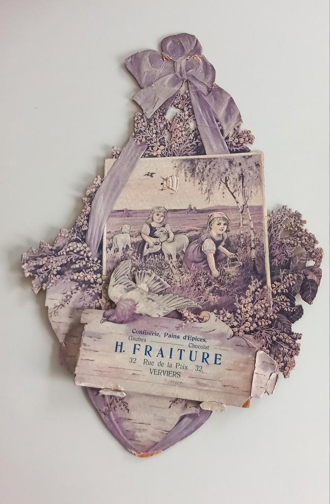 Vintage kartonnen reclame H. Fraiture Verviers, Verzamelen, Merken en Reclamevoorwerpen, Gebruikt, Ophalen of Verzenden