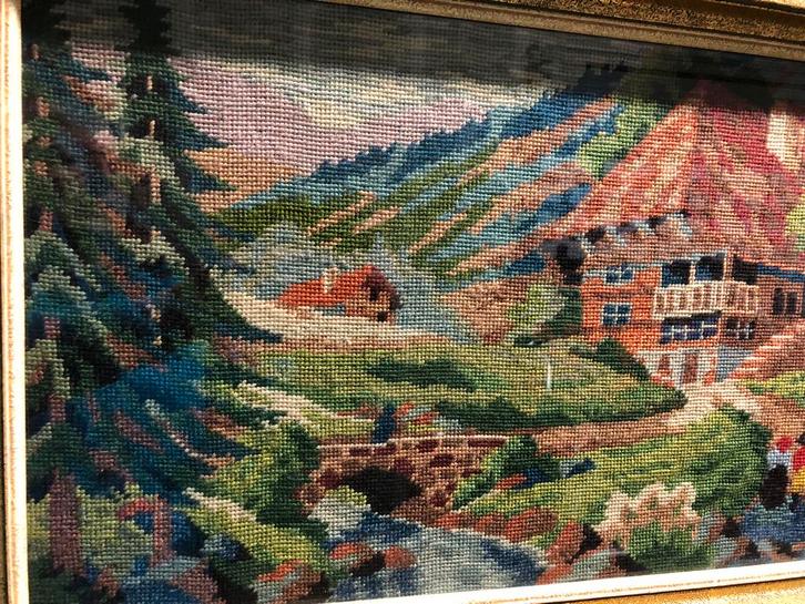 Handgemaakte schilderijen in tapisserie, Hobby en Vrije tijd, Borduren en Borduurmachines, Gebruikt, Overige typen, Handborduren