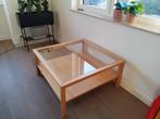 Massief houten Hulsta salontafel, Huis en Inrichting, Ophalen, 50 tot 100 cm, Glas, Vierkant