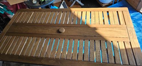 tuintafel & 4 stoelen teak, Tuin en Terras, Tuintafels, Gebruikt, Rechthoekig, Teakhout, Ophalen