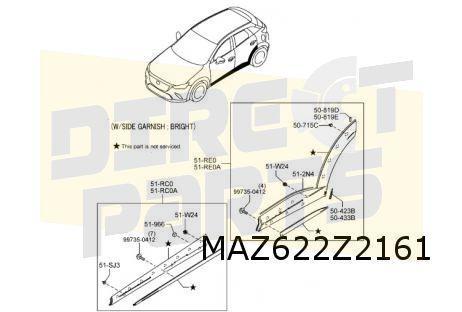 Mazda	CX-3 (4/15 - 2/22) (DK) 2/18- voorportierlijst Links o, Auto-onderdelen, Carrosserie, Deur, Mazda, Nieuw, Verzenden