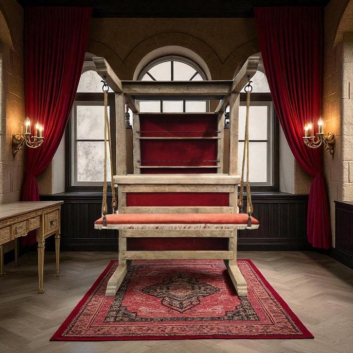 Vintage massief houten XL  barmeubel met schommelbankje, Huis en Inrichting, Barren, Ophalen of Verzenden