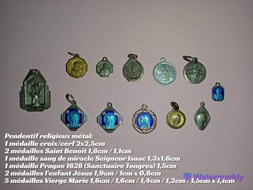Médaille pendentif religieux en métal - 5€/pcs, Bijoux, Sacs & Beauté, Pendentifs, Utilisé, Autres matériaux, Autres représentations