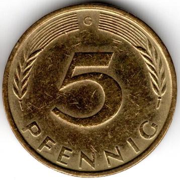 Allemagne : 5 Pfennig 1972 G Karlsruhe KM#107 Ref 16212, Enlèvement ou Envoi, Allemagne, Monnaie en vrac