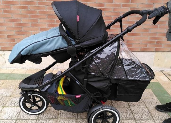 Poussette double Phil & Teds, Kinderen en Baby's, Kinderwagens en Combinaties, Zo goed als nieuw, Combiwagen, Overige merken, Duowagen