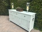 Leuke Brocante dressoir met tekst & haakjr, Huis en Inrichting, Kasten | Dressoirs, Ophalen, Zo goed als nieuw