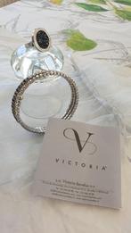 Set VICTORIA: ring en armband, Handtassen en Accessoires, Armbanden, Ophalen of Verzenden, Blauw, Staal