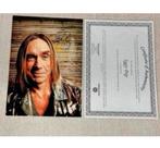 Iggy Pop - Foto gesigneerd Echte handtekening + Certificaat, Verzamelen, Ophalen of Verzenden, Nieuw, Foto of Kaart, Gesigneerd