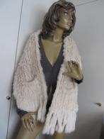 warme sjaal met zakken in konijnenbont, Kleding | Dames, Bodywarmers, ANDERE, Beige, Maat 38/40 (M), Ophalen of Verzenden