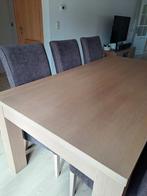 Table avec 6 chaises à dossier haut bleu/gris, Maison & Meubles, Enlèvement, Comme neuf