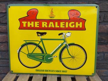 Emaille bord The Raleigh Nottingham England Bicycles