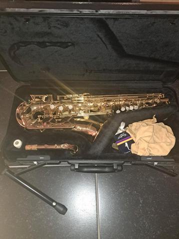 Saxophone alto, sa boîte et un pied de support, Musique & Instruments, Instruments à vent | Saxophones, Enlèvement, Comme neuf