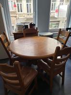 Tafel met vijf stoelen, Huis en Inrichting, Tafels | Eettafels, Ophalen, Gebruikt, 50 tot 100 cm, 100 tot 150 cm