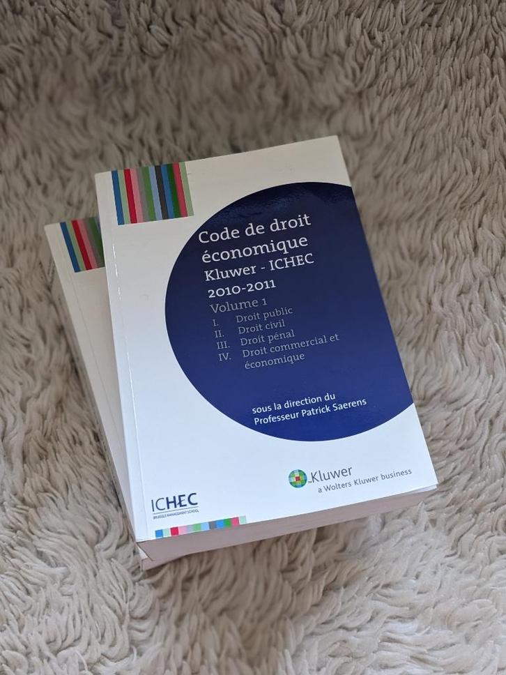Code de droit économique Kluwer - ICHEC (2010-2011), Boeken, Studieboeken en Cursussen, Zo goed als nieuw, Hoger Onderwijs, Ophalen
