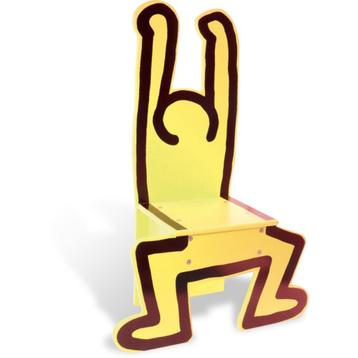Chaise pour enfant/objet décoratif Keith Haring jaune Nouvea