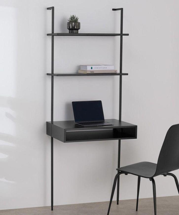 SOLOM Design wandbureau met planken, Huis en Inrichting, Bureaus, Gebruikt, Bureau, Ophalen