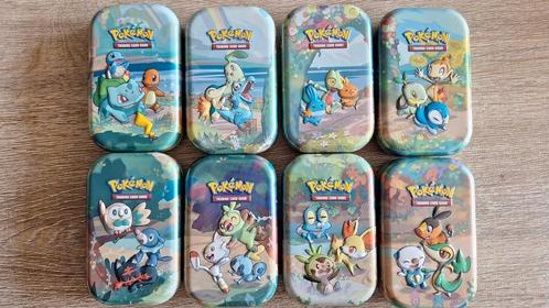 Pokemon kaarten blikken doosjes - Complete reeks, Hobby en Vrije tijd, Verzamelkaartspellen | Pokémon, Gebruikt, Overige typen