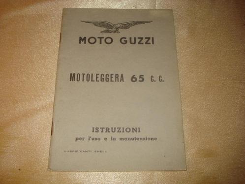 MOTO GUZZI Motoleggera 65CC Manuel Entretien et Manutention, Motos, Modes d'emploi & Notices d'utilisation, Moto Guzzi, Enlèvement ou Envoi