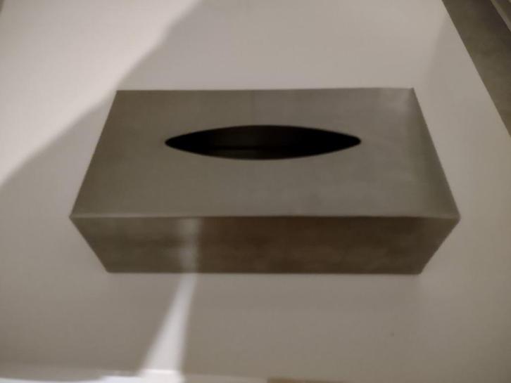 Tissushouder inox (zie foto’s & omschrijving), Huis en Inrichting, Woonaccessoires | Overige, Ophalen